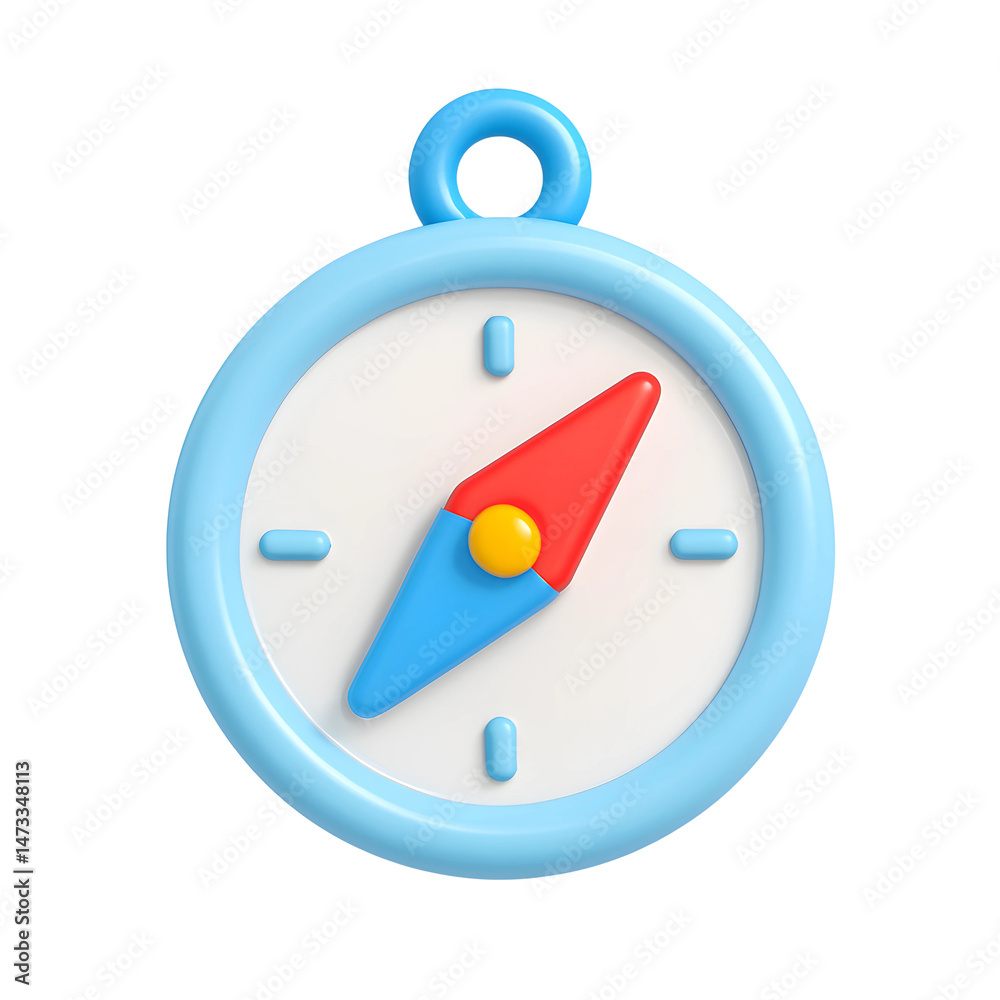 Poster navigation tool icon designed in 3d style with vibrant colors set against a transparent background s