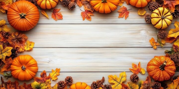 autumn halloween themed banner template with copy space for text