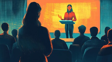 Speaker addressing audience