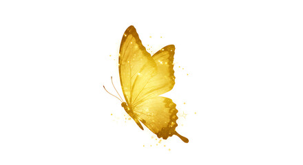 Naklejka premium Golden Butterfly Flying with Glittering Sparkles