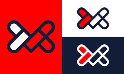 Slanted heart M logo.