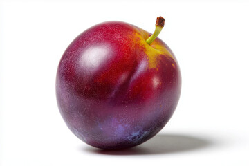 Fototapeta premium Ripe plums on a white background.