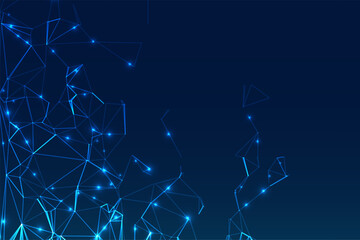 Abstract polygonal lines. Glittering star dust lights. Polygonal futuristic style. Graphic concept for your design