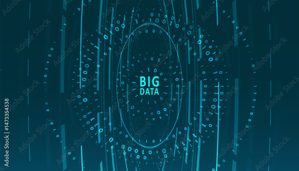 Poster abstract big data visualization. big data code representation. graphic concept for your design