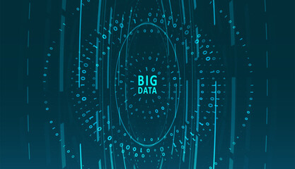 Abstract big data visualization. Big data code representation. Graphic concept for your design