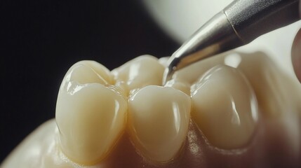 Dental procedure on a model tooth
