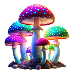 Vibrant Rainbow Mushrooms: Psychedelic Fungi Image