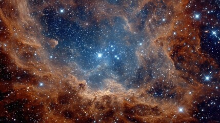 Obraz premium Vibrant Nebula with Stars and Dust Clouds