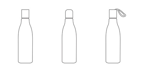 Bottle icon. Bottles wine icon. Bottle icon with different style, bottle alcohol sign and symbol. Vector illustration. EPS 10
