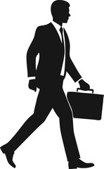 Businessman Walking with Briefcase Silhouette