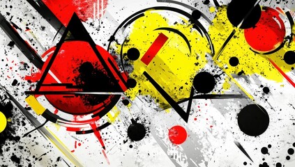 Obraz premium Abstract vibrant chaotic design with bold shapes and colors