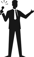 Presenter with Microphone - silhouette