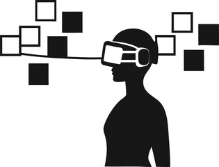Virtual Reality User Experiencing a Digital World