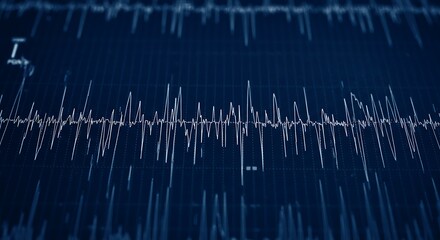 Obraz premium Deep Blue Rhythms: A Close-Up of Vital Life Signals