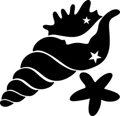 Conch Shell Vector Illustration, Shankh Clipart, Sea Shell Isolated Design