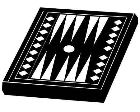 recommend clip art: Backgammon Board Game silhouette vector illustration