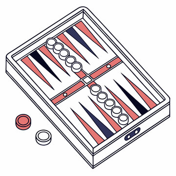 recommend clip art: Backgammon Board Game silhouette vector illustration