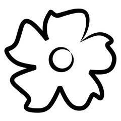Doodle Flower, Hand Drawn Flower Line Art