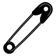 Safety Pin silhouette vector illustration