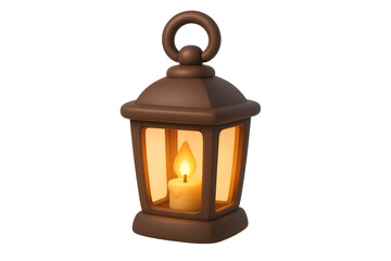 Cozy lantern illuminating a tranquil space. transparent background.