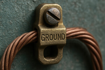 Ground wire connection in industrial power plant setup ensures safety and efficient electrical grounding for stable operation and protection