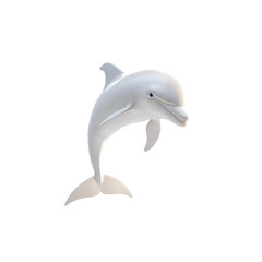 Obraz premium Playful White Dolphin Leaping from the Water