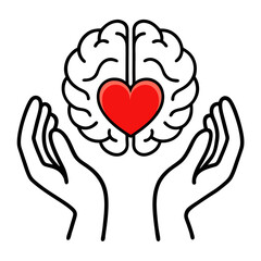 Obraz premium Digital image of hands gently cupping a brain symbolizing care for mental health support