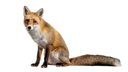 Red Fox Sitting on white Background Wildlife Photography Stunning Animal Portrait