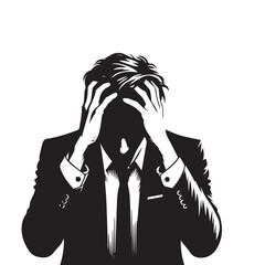 Stressed Man Silhouette Set

Black and White Stress Poses

Anxiety Male Figure Vector