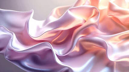 Obraz premium Shimmery, pink satin fabric with soft, flowing folds and a luxurious, elegant appearance.