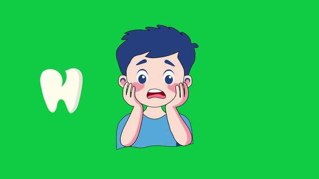 Animation of a boy with a toothache