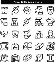 Steel Mills Area Icon Set