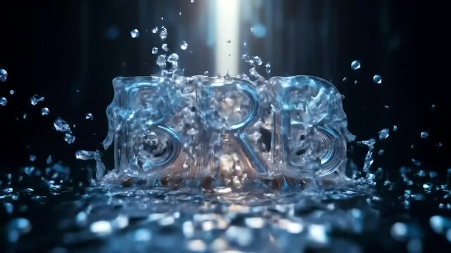 Liquid Text Effect: BRB Emerging From Water Splash
