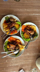 Photo of delicious Steak with sliced ​​potatoes and meat