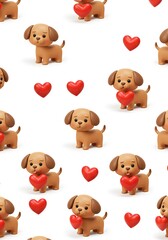 Fototapeta premium Heartfelt Hound Harmony AI Generated