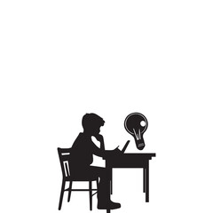Depressed young student silhouette image , Depressed young student silhouette png , Depressed young student silhouette vector