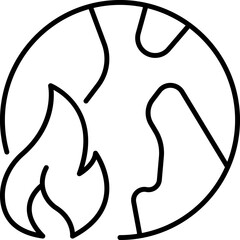 Global Warming Outline Symbol for Graphic and Web Design, Apps, Adverts, Various Cards