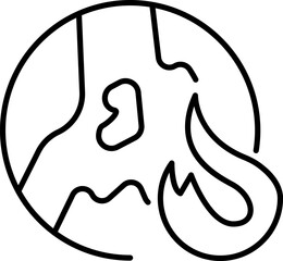 Global Warming Minimalistic Linear Pictogram for Web and Graphic Design, Apps, Banners, Social Network and Cards