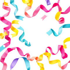 Festive Colorful Ribbons Celebrate Party Joy on Black Background