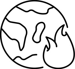 Global Warming Minimalistic Icon Pictogram for Web and Graphic Design, Apps, Banners, Social Network and Cards
