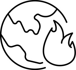 Global Warming Minimalistic Thin Line Icon for Web and Graphic Design, Apps, Banners, Social Network and Cards