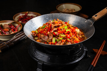 Pickled pepper chicken offal is a classic Chinese Sichuan dish made from chicken offal, with a sour and spicy taste