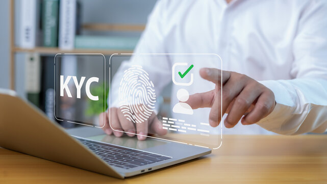 Personal information for identification, Human engage in KYC verification, Know your customer concept, Business verifying the identity of clients for KYC financial client authentication, Identity Tech