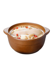 Pig's trotter stewed in casserole, Chinese Cantonese cuisine soup