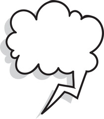 Speech bubble in Hand-drawn style set, Chatting box, Message box, Talk bubble, speak bubble, think balloon, design element, vector illustration	