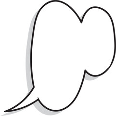 Speech bubble in Hand-drawn style set, Chatting box, Message box, Talk bubble, speak bubble, think balloon, design element, vector illustration	