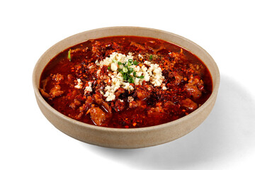 Spicy boiled pork slices, traditional Sichuan cuisine, Chinese food