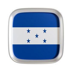 Honduras flag 3d square icon.