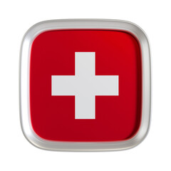 Obraz premium Switzerland flag 3d square icon.