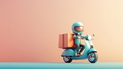 Delivery person on scooter